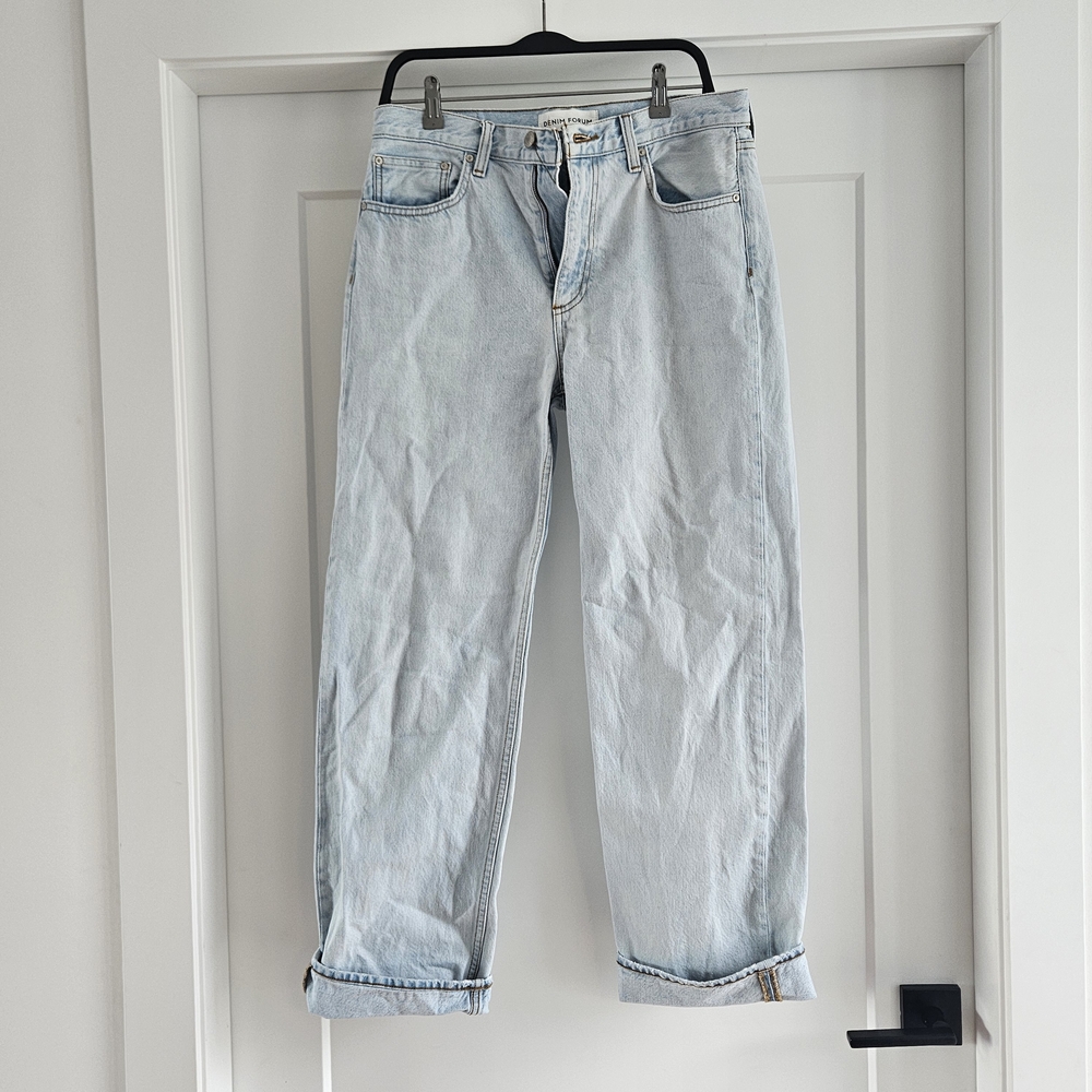 Denim Forum Light Wash Boyfriend Jeans